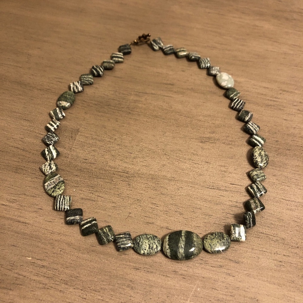 Vintage Green Stone Necklace